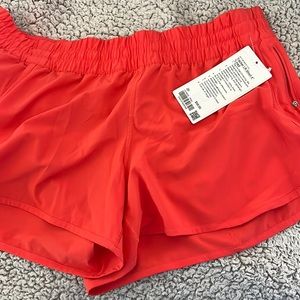 NWT Lululemon Tracker LR Short 4” lined Pink Punch size 20